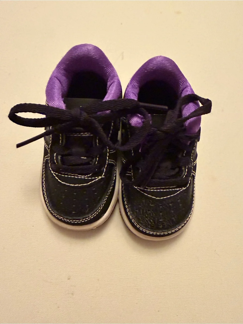 Kids Black and Purple Lace-Up Sneakers